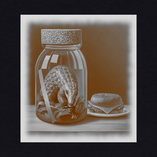 AI generated Pangolin in a broken jar by Catbrat